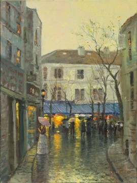 Montmartre Thomas Kinkade Pinturas al óleo